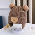Ladda bild till gallerivisaren, Warm Knitted Baby Cap with Bear Ears – Soft and Cute