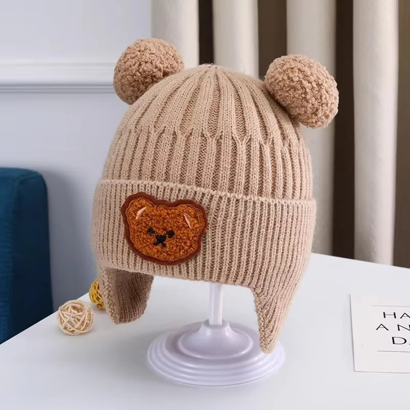 Warm Knitted Baby Cap with Bear Ears – Soft and Cute 