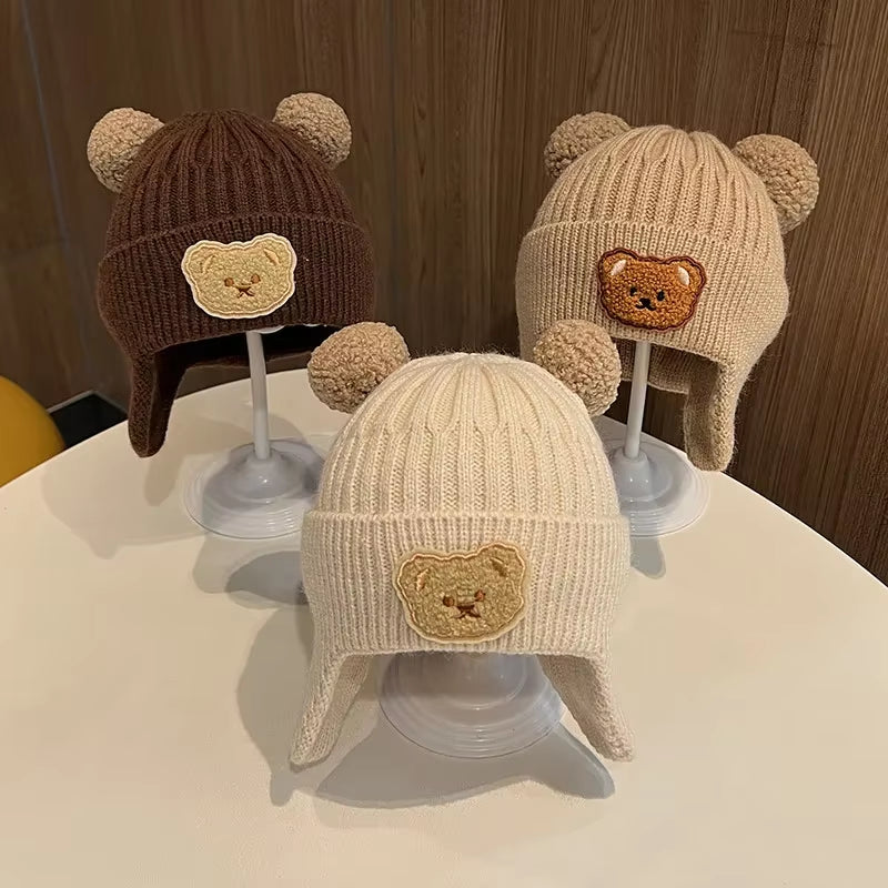 Warm Knitted Baby Cap with Bear Ears – Soft and Cute 