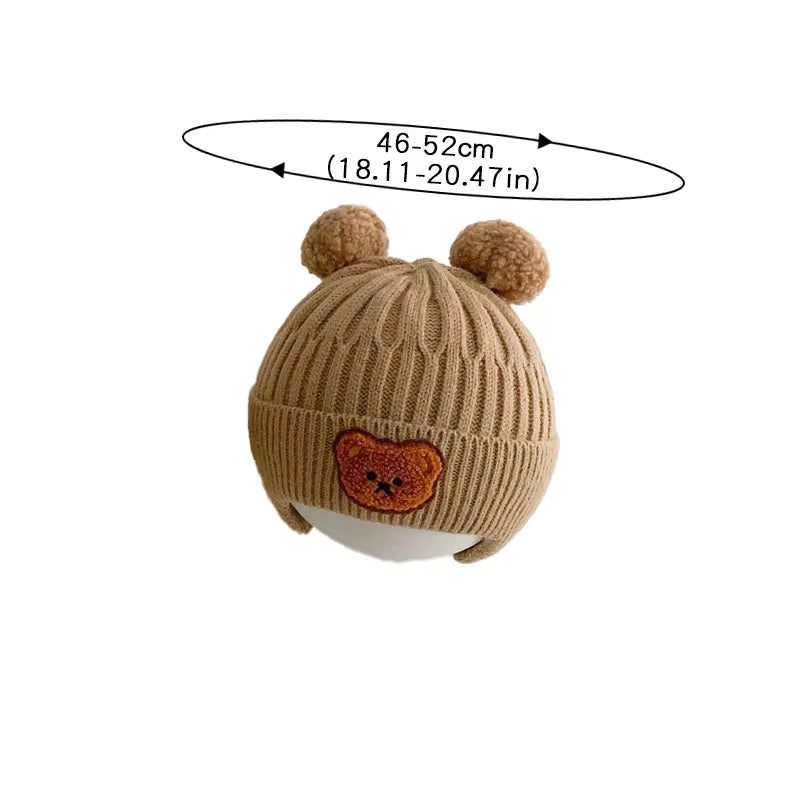 Warm Knitted Baby Cap with Bear Ears – Soft and Cute 