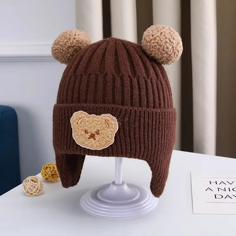 Warm Knitted Baby Cap with Bear Ears – Soft and Cute 