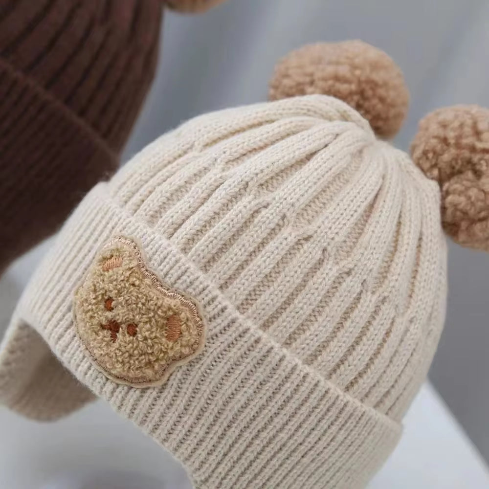 Warm Knitted Baby Cap with Bear Ears – Soft and Cute 